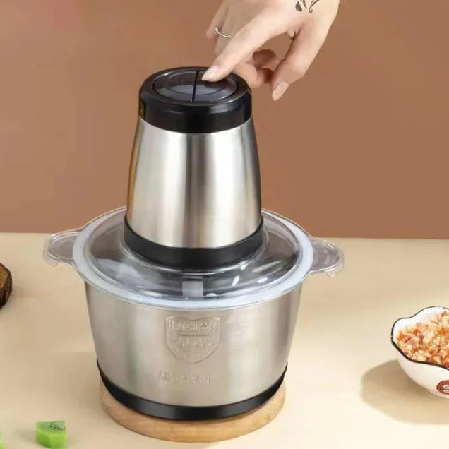 2L Stainless Steel 4 Blades Electric Meat Grinder Mixer Chopper Household Machine 200W 220V