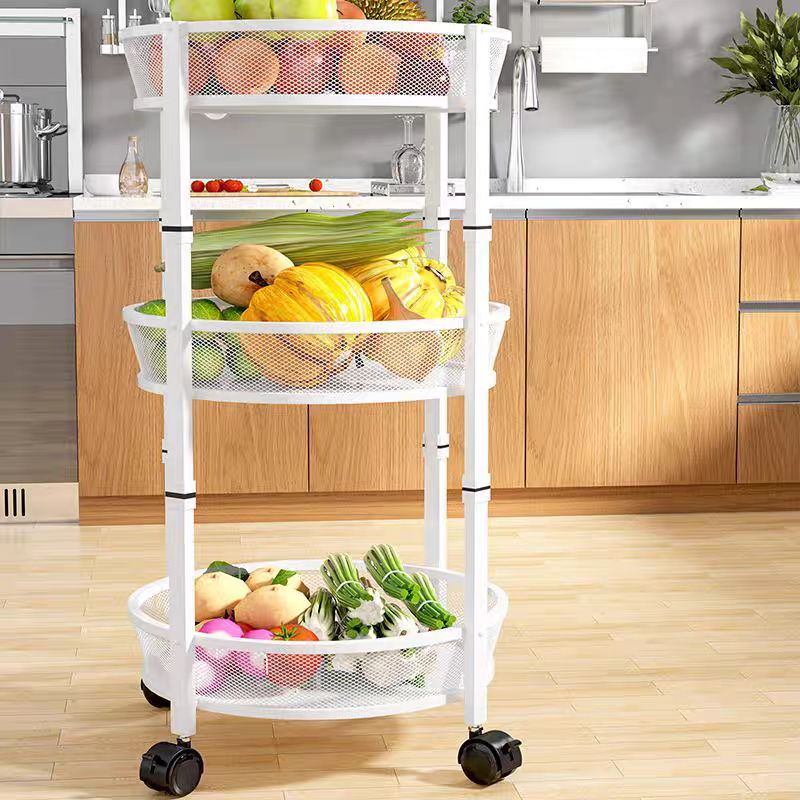 3-tier Wicker Basket Fruit Vegetable Bakery Goods Display Kitchen organizer