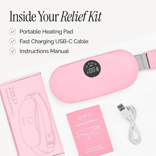 Portable Heating Pad for Period Cramps Relief with Heat & Massage