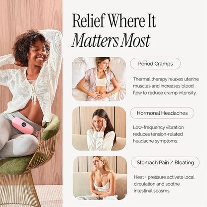 Portable Heating Pad for Period Cramps Relief with Heat & Massage