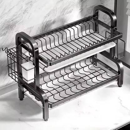 2-Tier Dish Drying Rack | Rust-Proof, Compact & Large Capacity