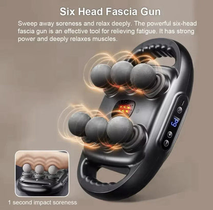 Fascia Gun Muscle Massager Gun Back Waist Shoulder Legs Massage Machine Six-head